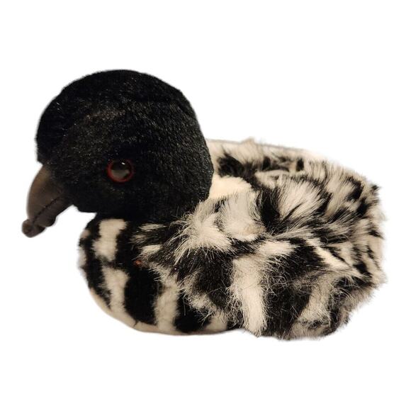 Mary Meyer Plush Loon Black and White Stuffed Animal Toy Realistic Loonlet Chick - Picture 1 of 9